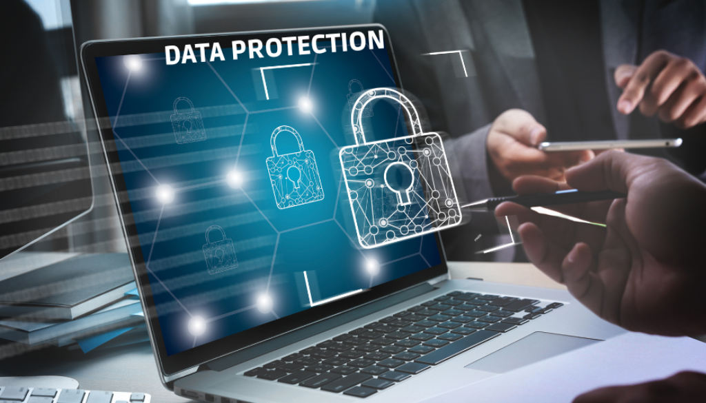 Illustration of a fortified digital database and network infrastructure symbolizing advanced security measures.