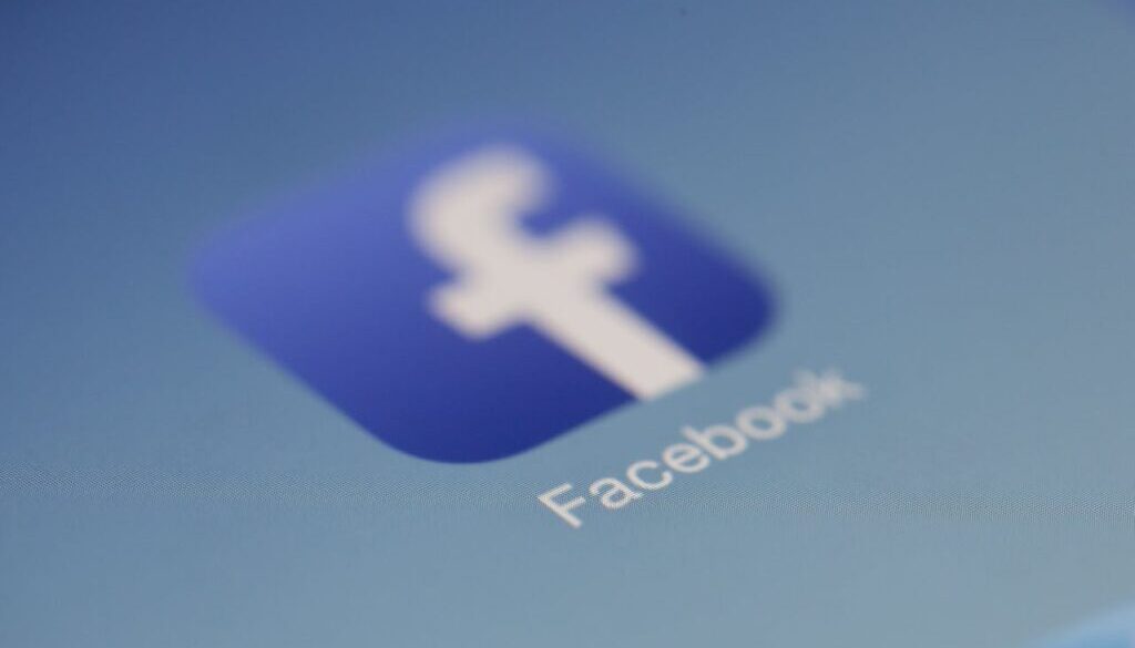 Close-up of the Facebook app icon, associated with Facebook Marketplace in Greensboro NC.