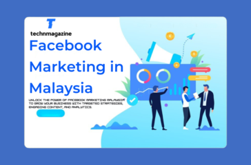 Graphic illustrating the concept of Facebook marketing in Malaysia with analytics and strategy discussion, featured on TechnMagazine.