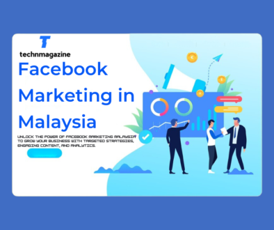 Graphic illustrating the concept of Facebook marketing in Malaysia with analytics and strategy discussion, featured on TechnMagazine.